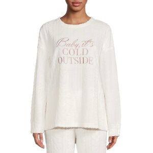 Christmas Secret Treasures Baby It's Cold Outside Plush Pajama Top XL White